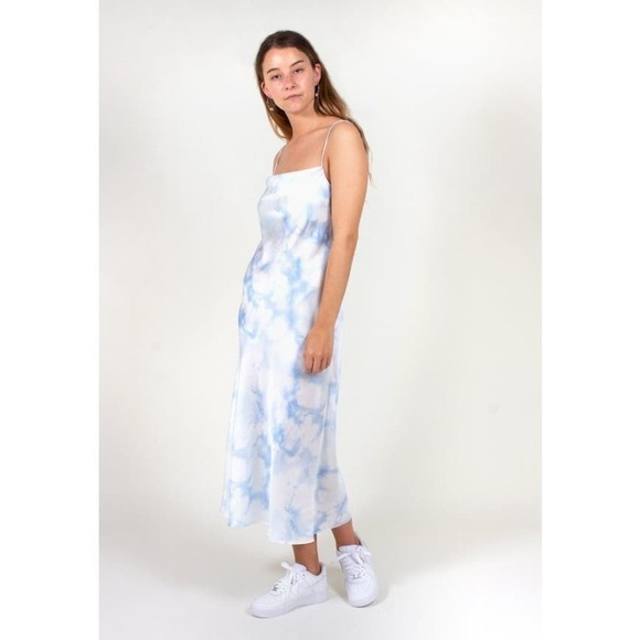 The Fifth Label Sound Dress Sleeveless Cowl Neck Slip Midi Blue Tie Dye Size 6 - Picture 3 of 9